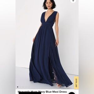 Heavenly Hues Navy Blue Maxi Dress LuLus